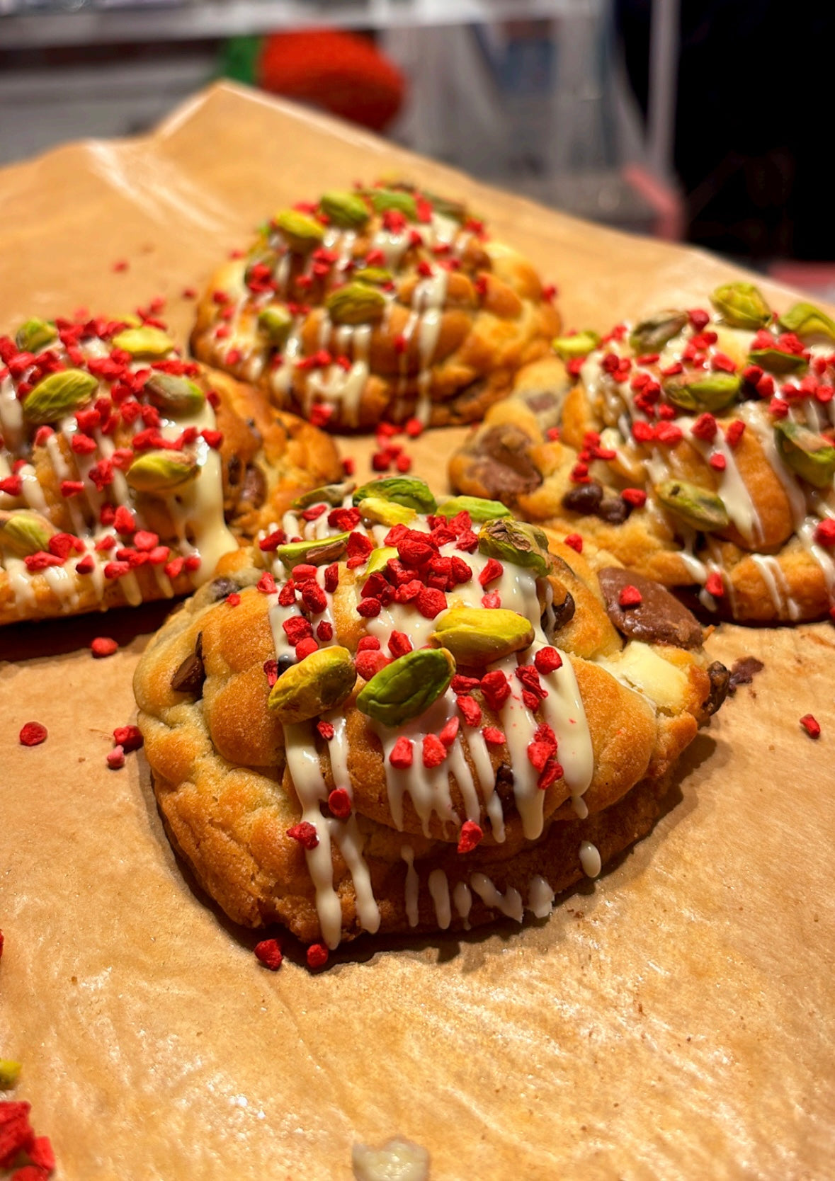 Cookie Pistache framboise